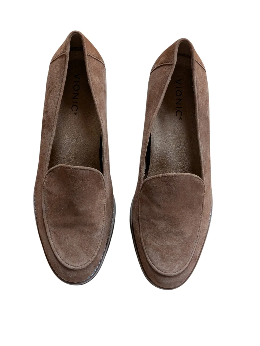 Vionic Ava Suede Wedge Loafer Brown Size 10 Wide - Picture 3 of 12